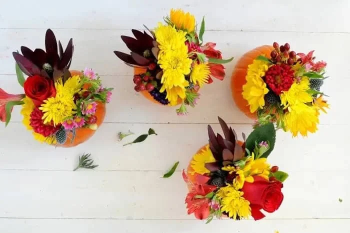 6. Jarrones DIY de calabazas para Día de Acción de Gracias