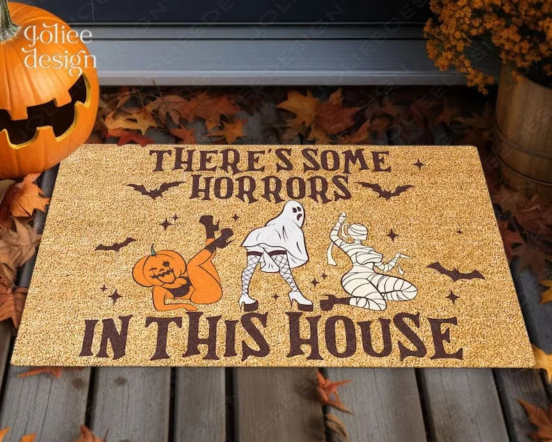 15. Alfombra divertida para puerta de Halloween