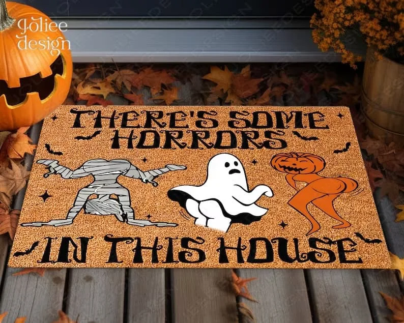 7. Alfombra divertida para puerta de Halloween