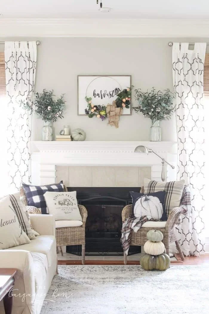 4. Decoración para zona de chimenea de cosecha