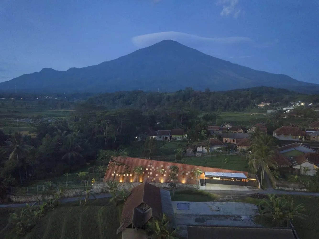 Swarga House in Cilimous from PSA Studio: Floating Villa Among Rice Fields