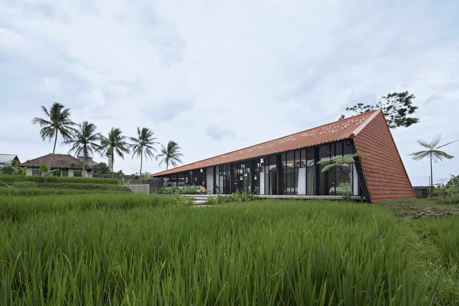 Swarga House in Cilimous from PSA Studio: Floating Villa Among Rice Fields