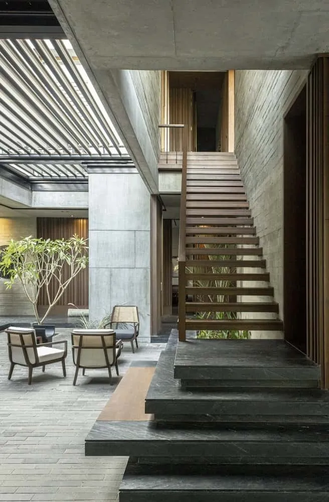 Courtyard House by MODO Designs: Modern Haveli with Open Courtyards in Rancharda