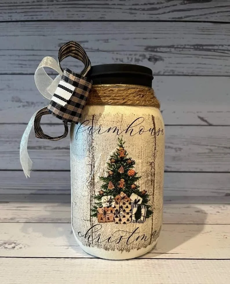 5. Frasco Mason rural para Navidad