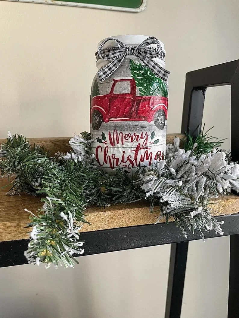 11. Frasco Mason rojo con camión