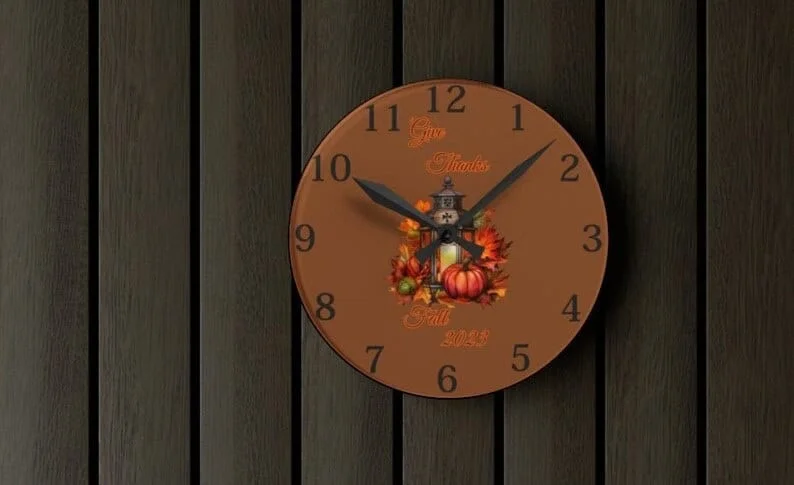 Настінні годинники на День подяки з осіннім дизайном