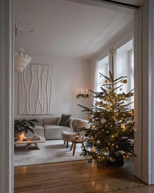 Redefine Christmas Comfort with Nordic Living Room Décor