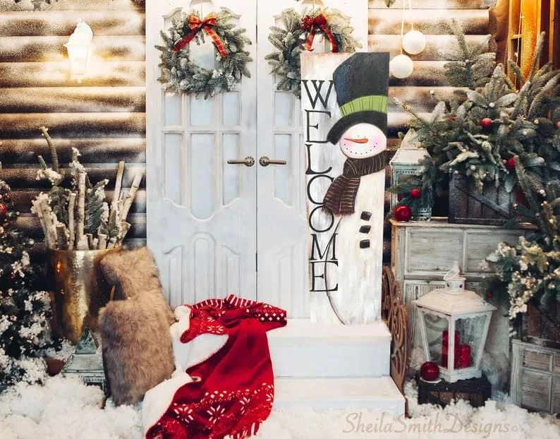 15. Hombre de nieve bienvenido invernal