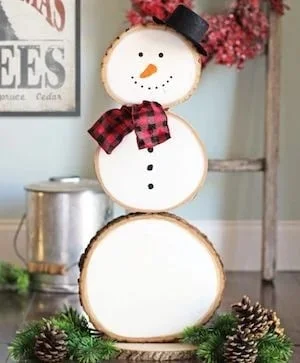 9. Snowman de madera bilateral