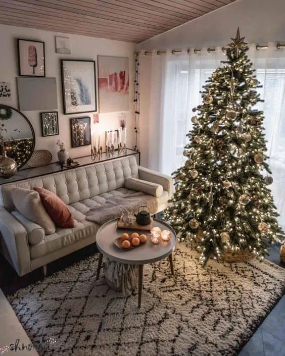 Redefine Christmas Comfort with Nordic Living Room Décor