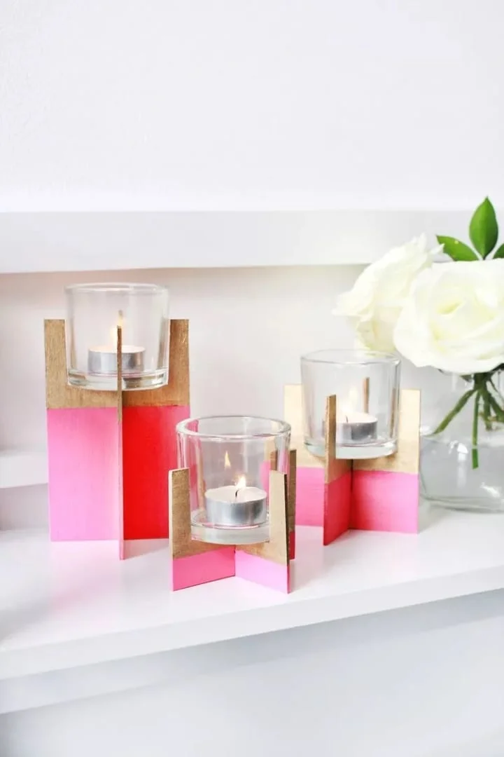 13. Crea un portavelas bohemio con balsa