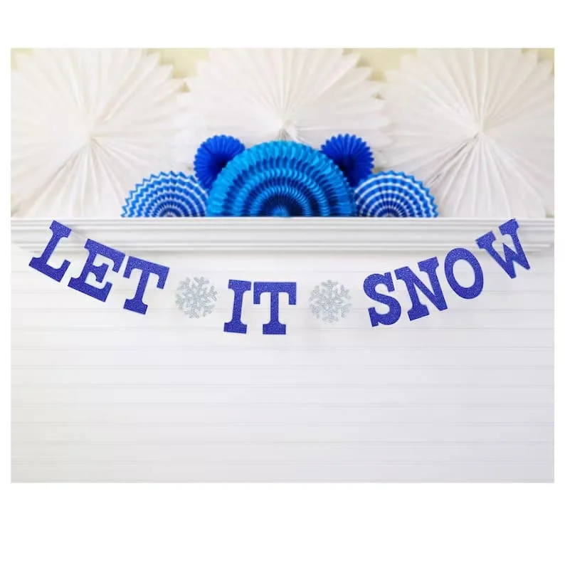 9. Glittered Let It Snow Banner