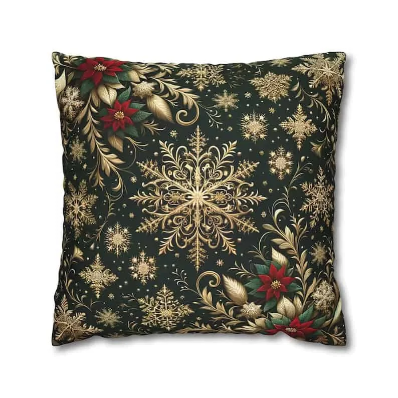12. Pillow with Poinsettia for Christmas