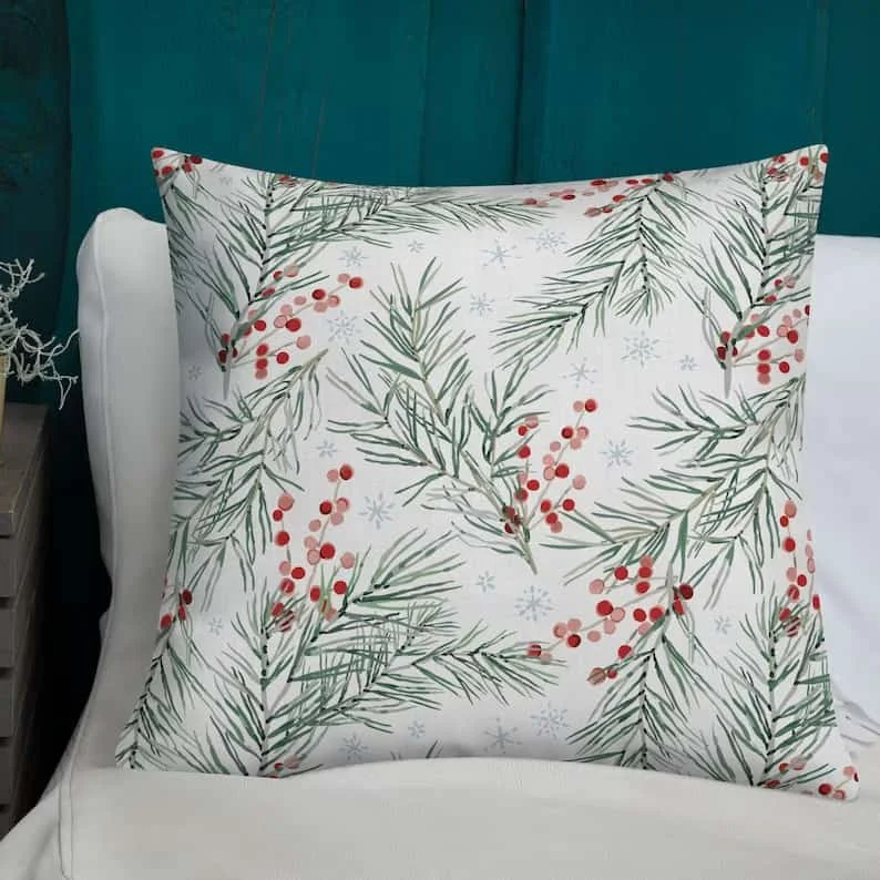 11. Pillow with Winter Berries
