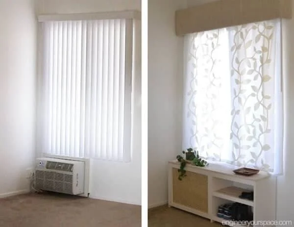 11. Diseño de mesa con estante para zapatos decorativo