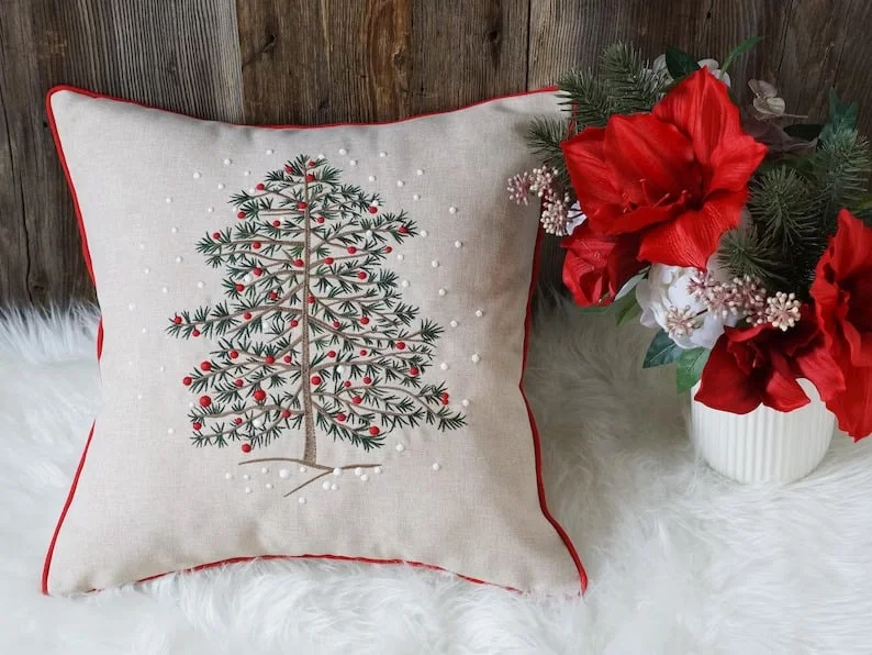 10. Pillow with Christmas Tree