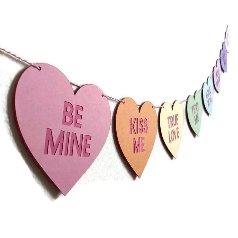 6. Bandera con corazones