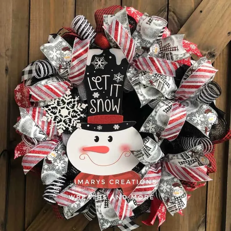 2. Guirnalda con saludo de muñeco de nieve