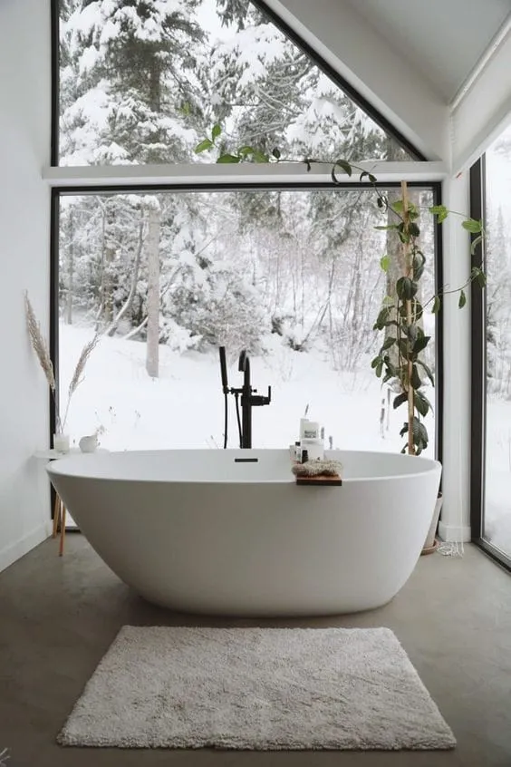 The Magic of Large Winter Windows in Your Bathroom