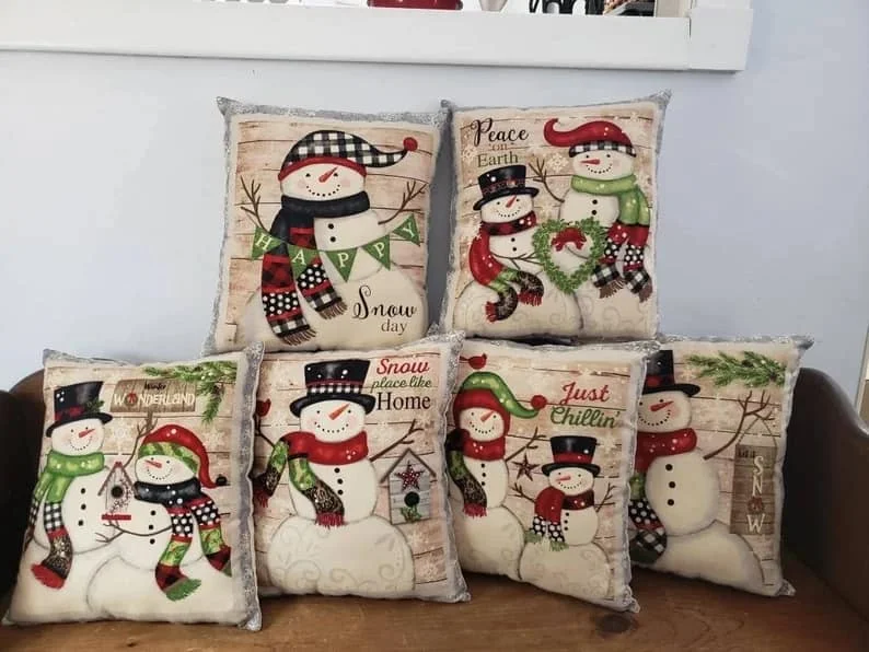 10. Almohada de muñeco de nieve