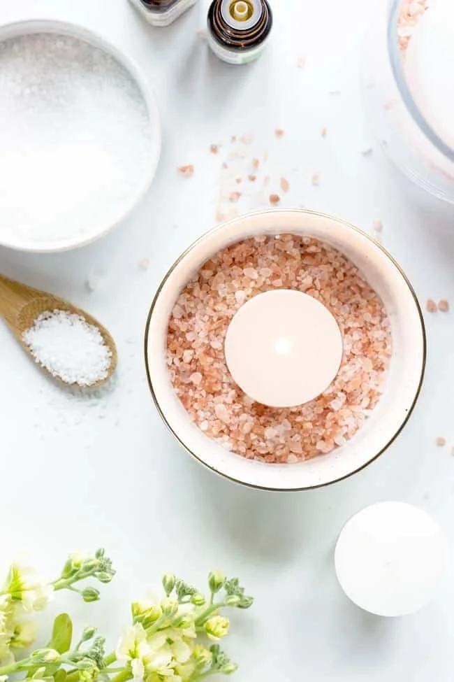 2. Difusores de luz con sal himalaya para velas