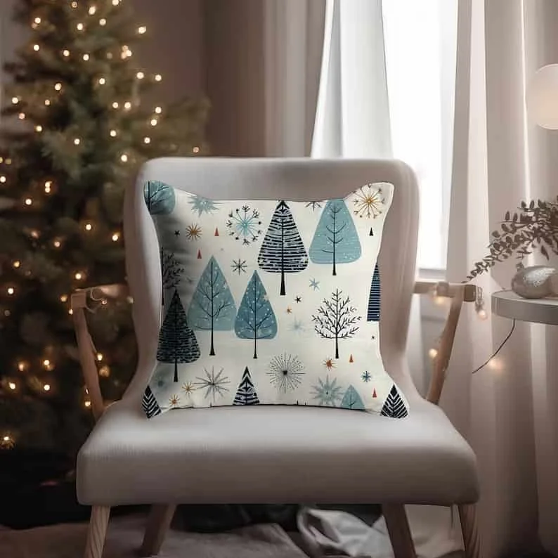 5. Pillow with Winter Trees