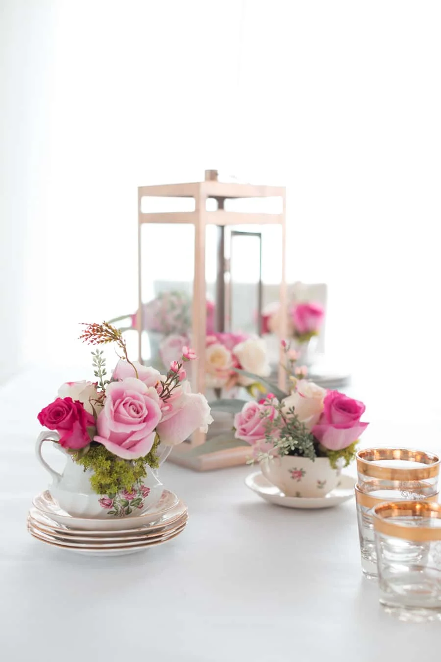 6. DIY composición floral en taza de té en primavera