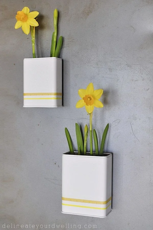 11. DIY Magnetic Planters with Narcissus