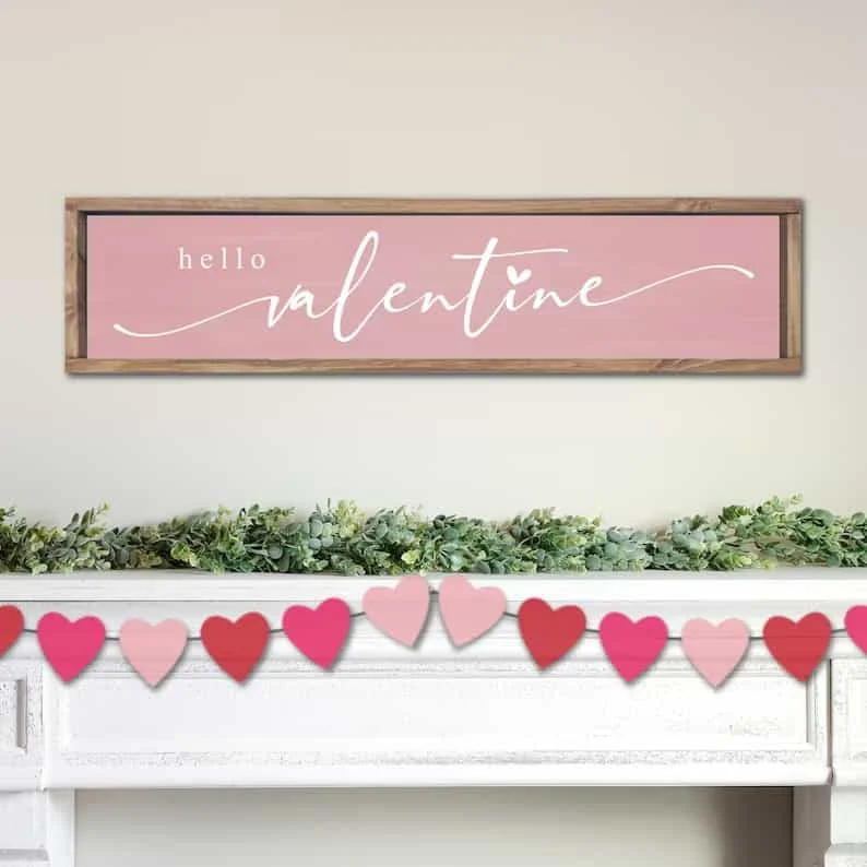 10. Tarjeta de madera Hola San Valentín