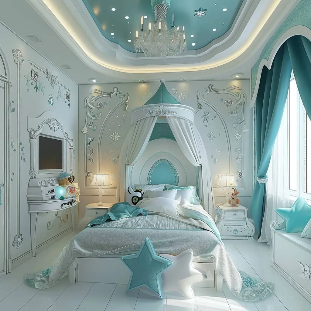 冰封幻想:15款艾莎风格卧室设计,为您的小冰雪公主打造梦幻空间 冰封幻想:15款艾莎风格卧室设计,为您的小冰雪公主打造梦幻空间