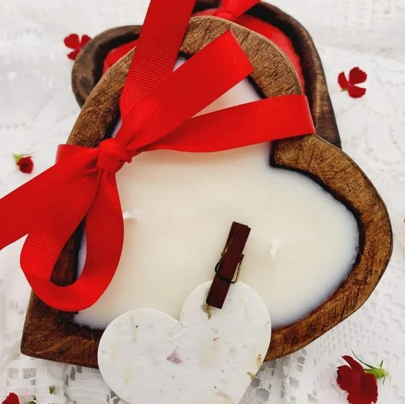 13. Decoración para velas del Día de San Valentín