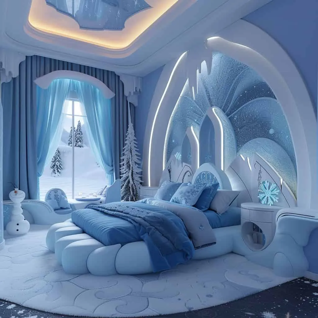 冰封幻想:15款艾莎风格卧室设计,为您的小冰雪公主打造梦幻空间 冰封幻想:15款艾莎风格卧室设计,为您的小冰雪公主打造梦幻空间