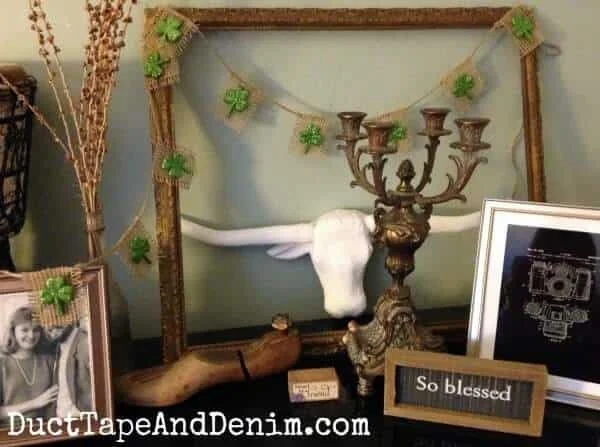 15. Trébol suerte de guirnalda de terciopelo acolchado