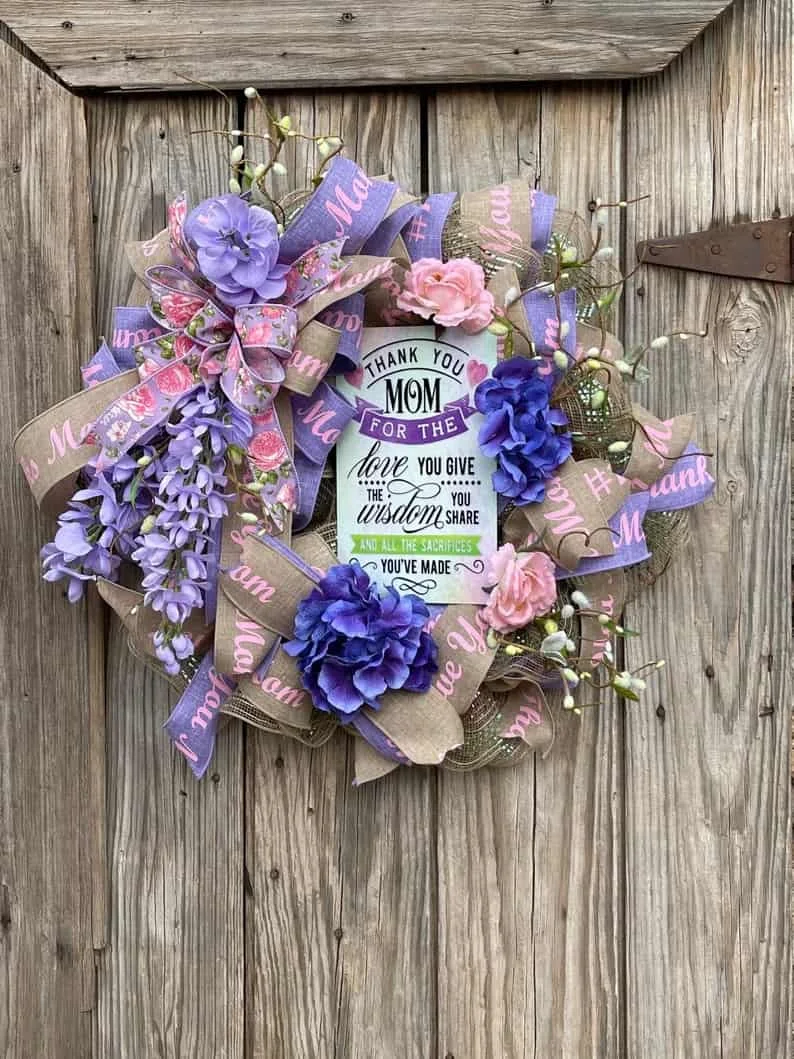 11. Guirnalda del Día de la Madre para puerta