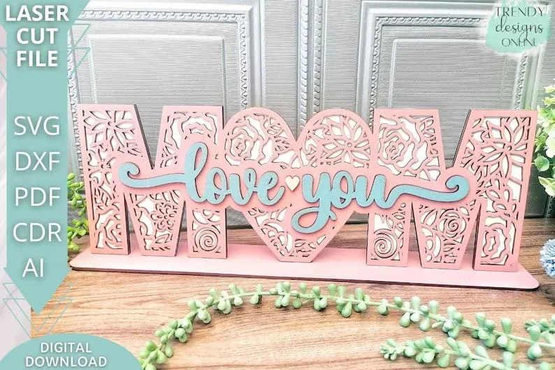 13. Soporte floral MOM love you