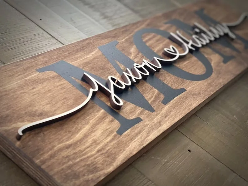 3. Señal de madera para mamá