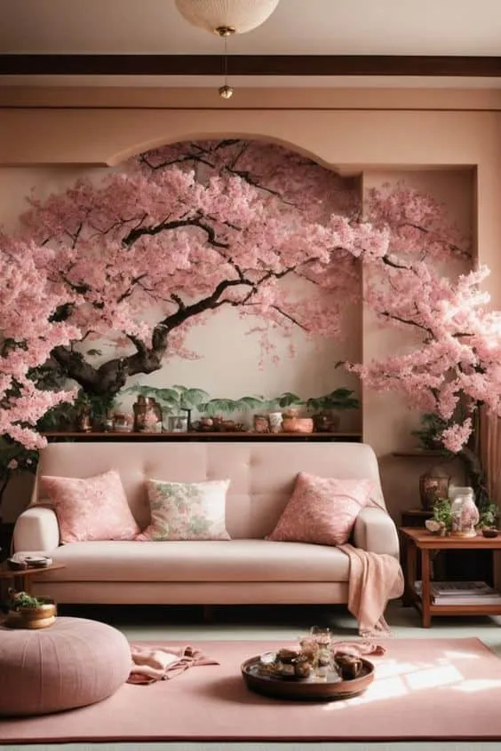 Sakura Twilight Lunj Japanese Wall Decor, Nature-Inspired