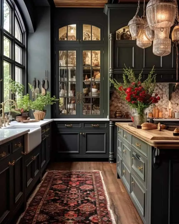 Dark Atmosphere Farmhouse Kitchen Style for Inspiration