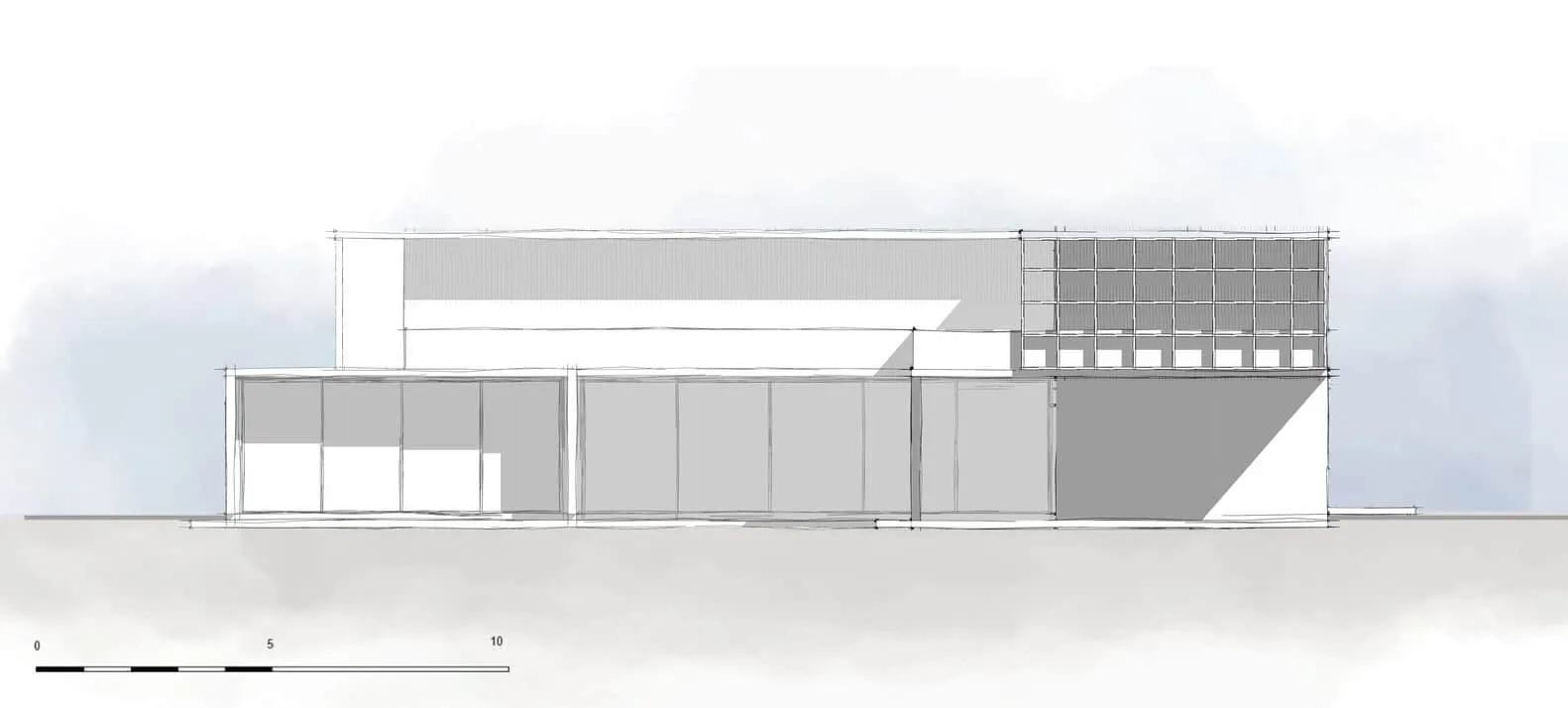 现代建筑展示，整洁玻璃与极简设计