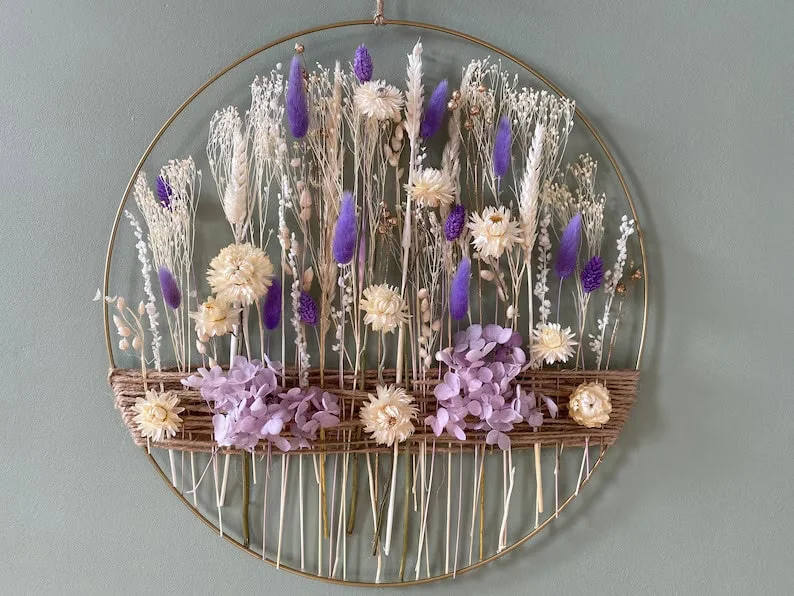 9. Guirnalda boho con lavanda