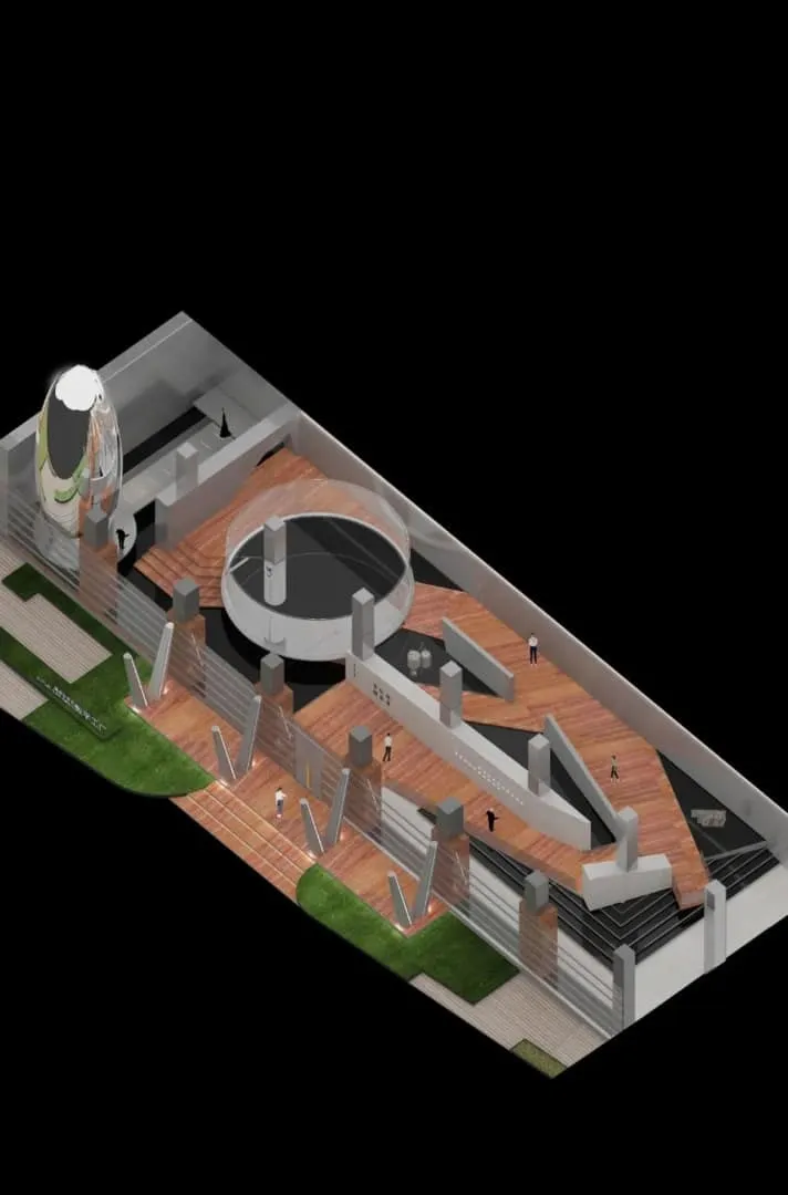 最终视图，协调展览叙事与外部运行的数字工厂