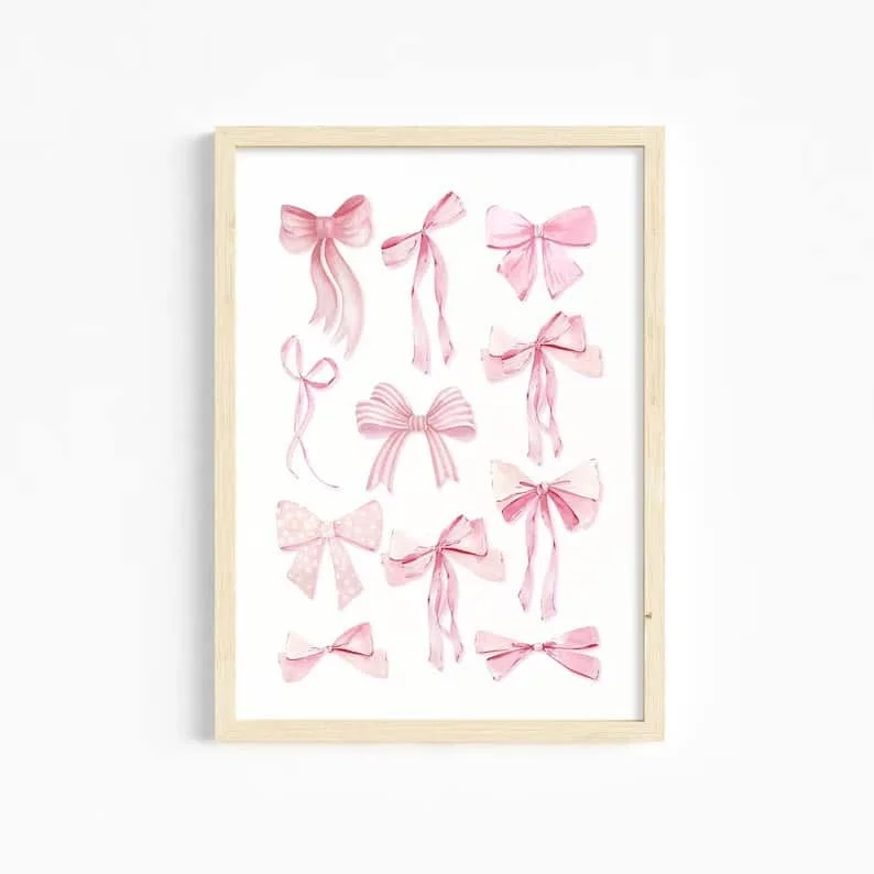 2. Lazo rosa elegante para pared