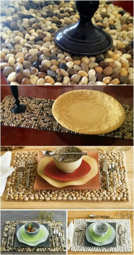 13. DIY Decorative Trays from Stone and Bruss