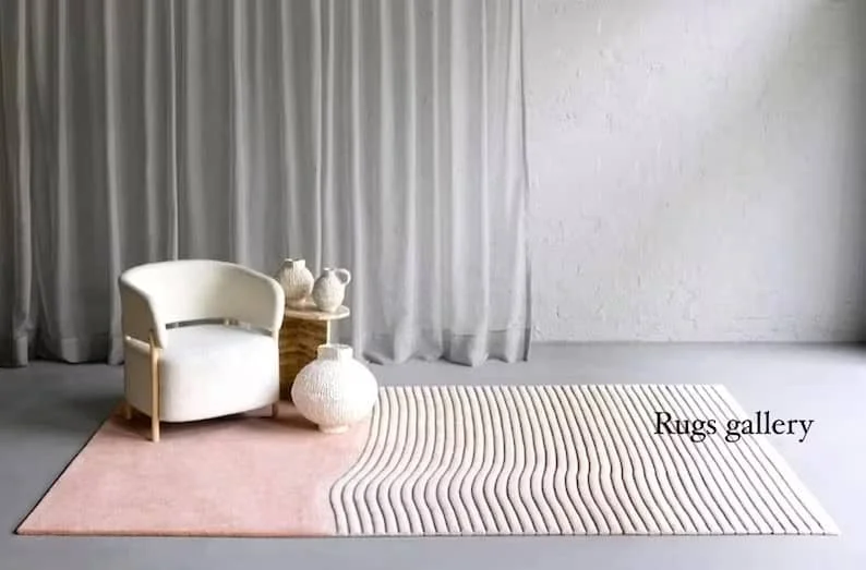 5. Alfombra rosada ondulada