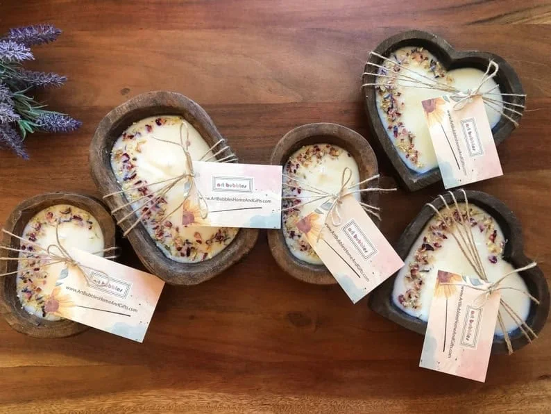 11. Vela de madera en forma de jarrón de masa