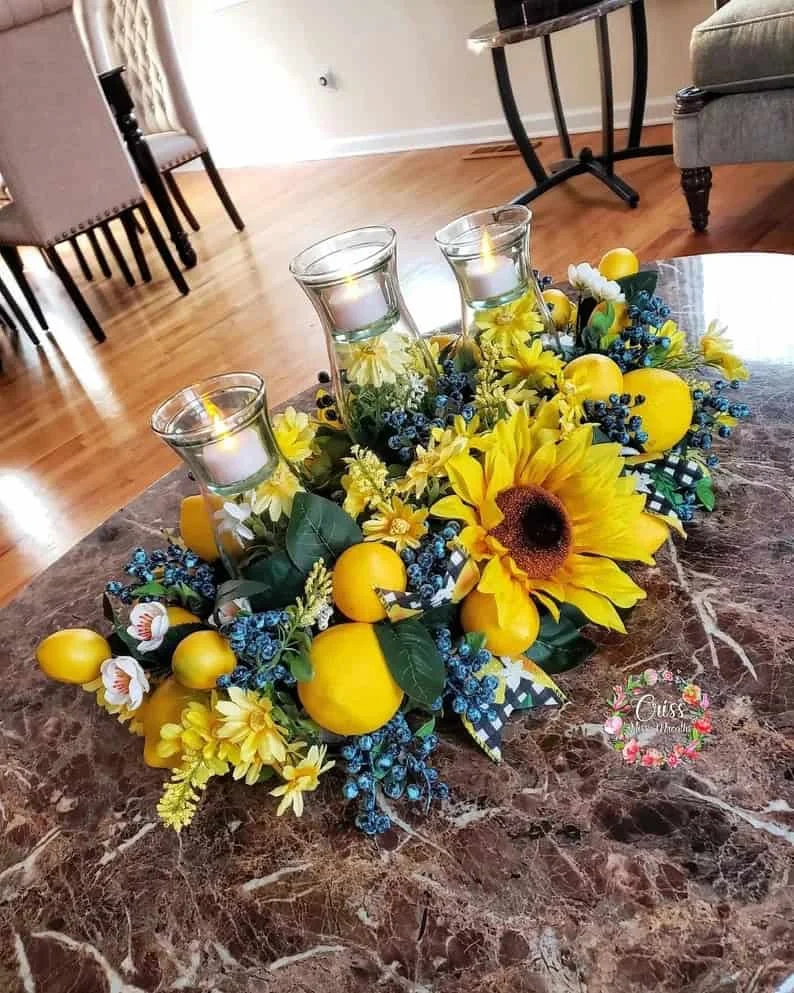 13. Composición cítrica con limón y arándano azul