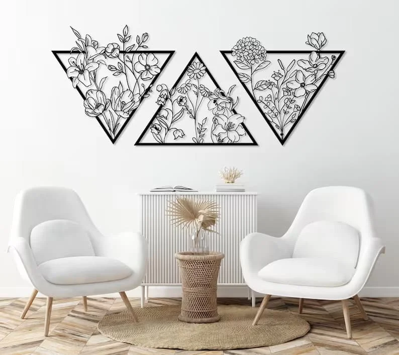 5. Decoración de pared floral para sala