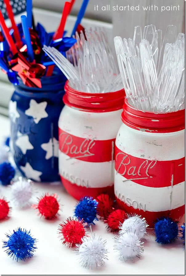 14. Macarones con bandera americana
