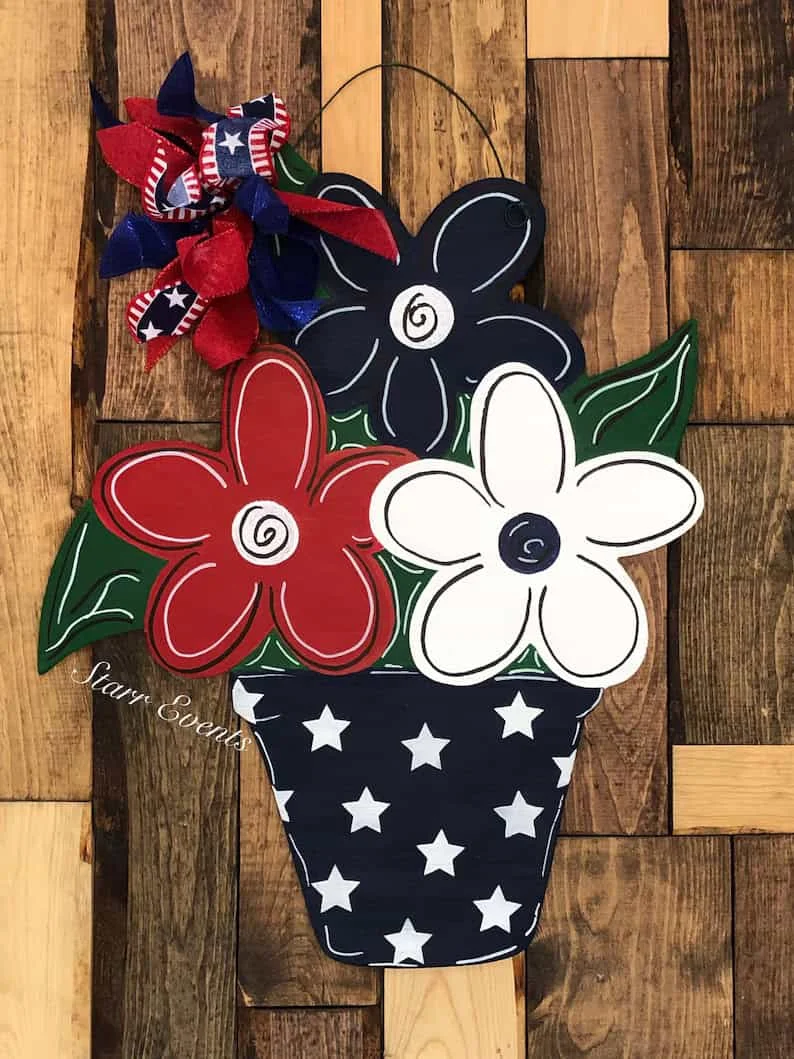 2. Colgante con flores para el 4 de julio