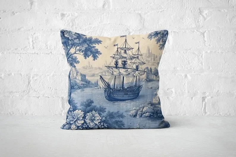 Almohada con cangrejo azul